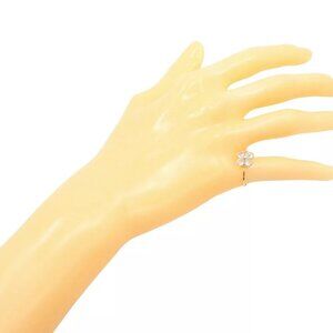 Clover Ring K18 yellow gold/Blue Topaz #7.4(US Size) Clover 1.9g Women